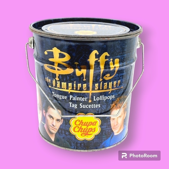 1999 Buffy the Vampire Slayer Chupa Chups Large Display Tin Vintage - Picture 1 of 6